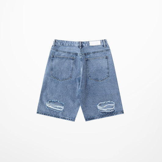Shorts de Mezclilla Rotos Ajustados para Hombre - Image 6