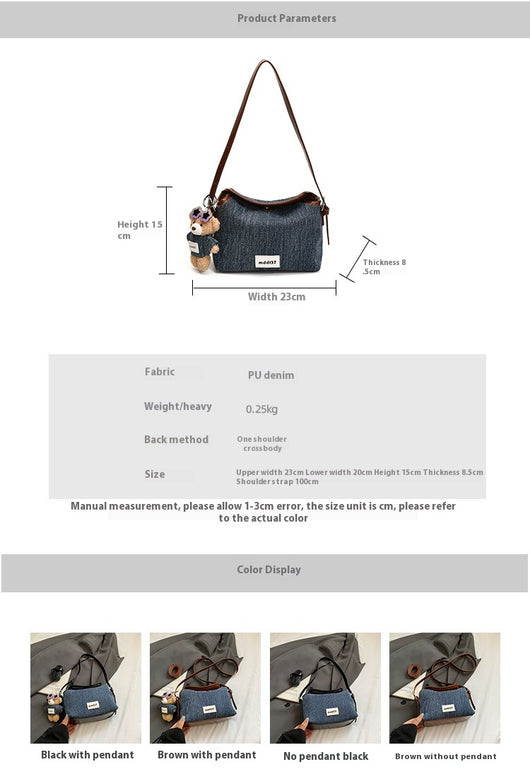 Bolsa Retro de Mezclilla para Commuter - Crossbody Casual Versátil - Image 19