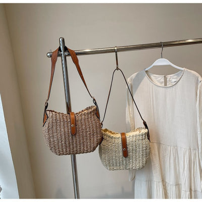 Bolsa Tejida Cruzada Casual Minimalista