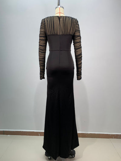 Vestido Formal Elegante con Escote Profundo y Abertura Frontal - Image 9