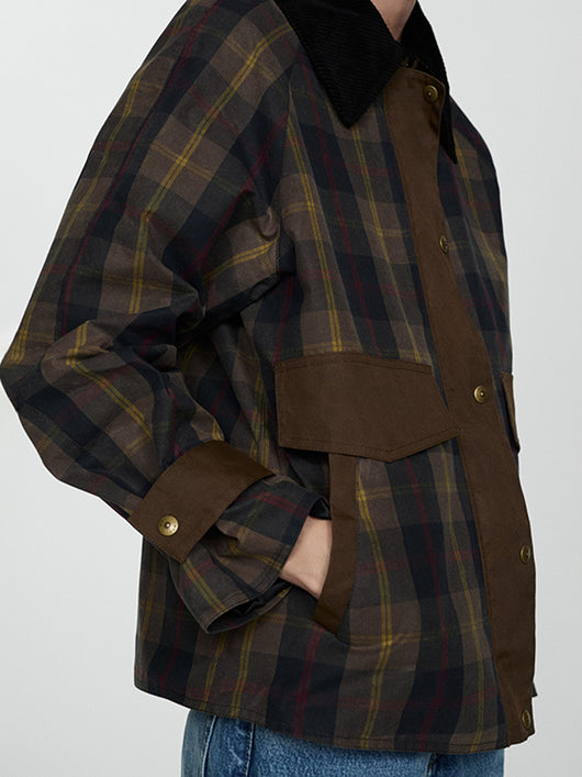 Abrigo Acolchado con Cuello de Piel - Diseño Tartán Otoño Invierno - Image 11