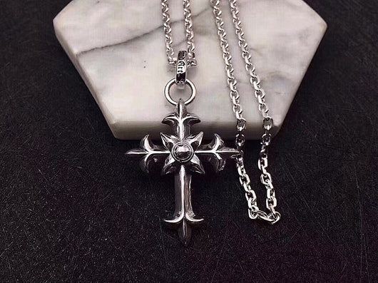 Cadena de Plata Tailandesa con Colgante Cruz - Estilo Hip Hop Urbano Retro - Image 7