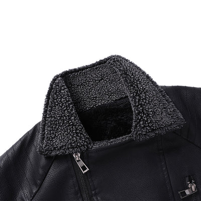 Chaqueta de Cuero y Gamuza para Motociclista con Cierre - Image 4
