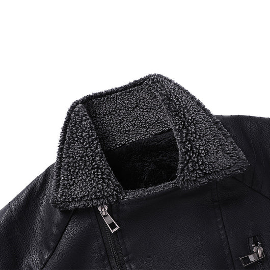 Chaqueta de Cuero y Gamuza para Motociclista con Cierre - Image 4