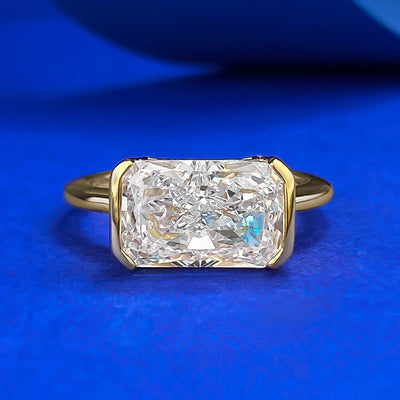 Anillo de Plata 925 con Corte de Hielo Floral Rectangular 7-11mm - Image 5