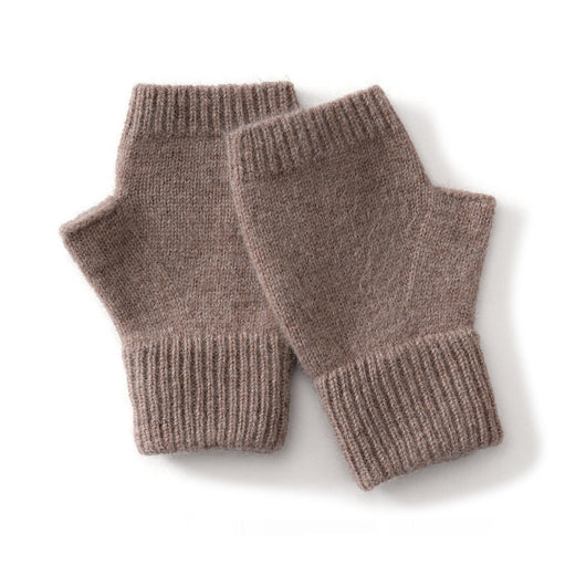 Guantes de Lana Merino Australiana sin Dedos con Flor Tejida y Cashmere - Image 6