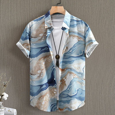 Camisa Manga Corta Hombre con Estampado Digital de Moda - Image 9