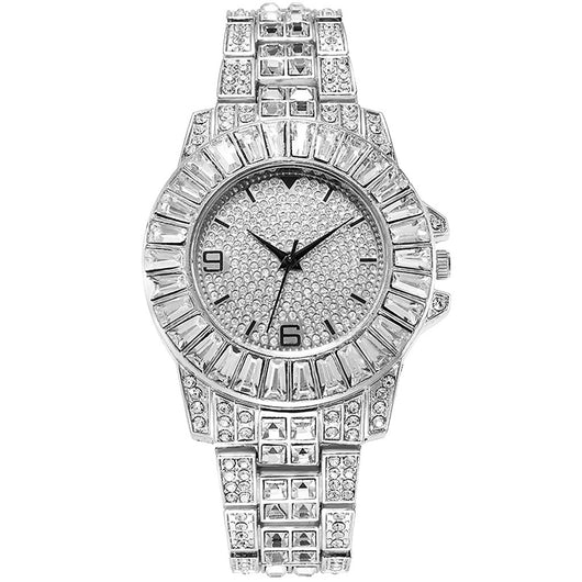 Reloj Hip Hop con Cadena de Diamantes Completos para Mujer - Image 3