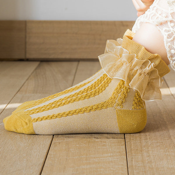 Calcetines Princesa Danza Blanco Delgado para Niña - Primavera y Otoño