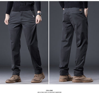 Pantalones Casuales de Algodón Puro con Stretch - Corte Recto Relajado para Hombre - Image 17