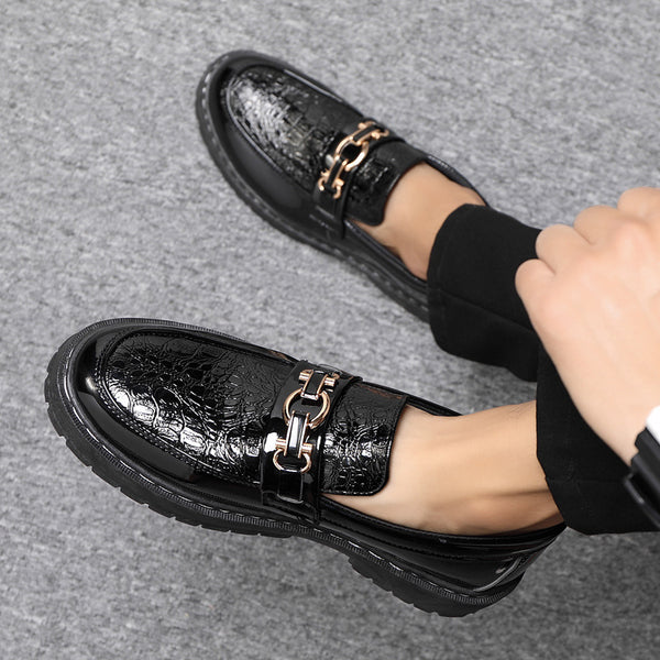 Zapatos de Cuero Británico para Hombre - Estilo Casual Brillante