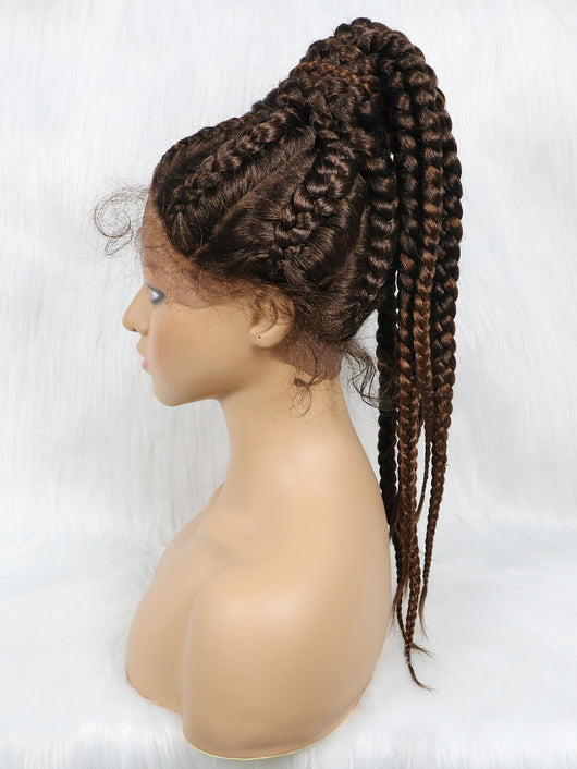 Peluca de Trenzas Sintéticas con Encaje Frontal - Cabello Afro Trenzado - Image 4