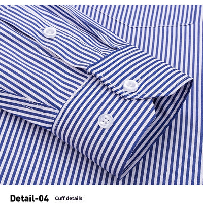 Camisa de Trabajo Manga Larga a Rayas Azules para Hombre - Image 26