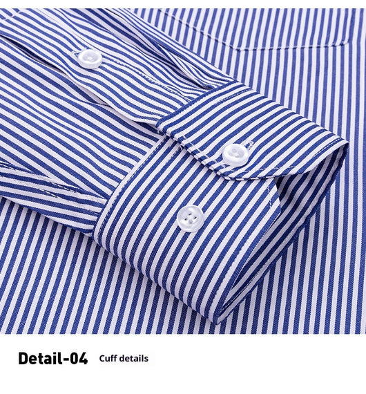 Camisa de Trabajo Manga Larga a Rayas Azules para Hombre - Image 26