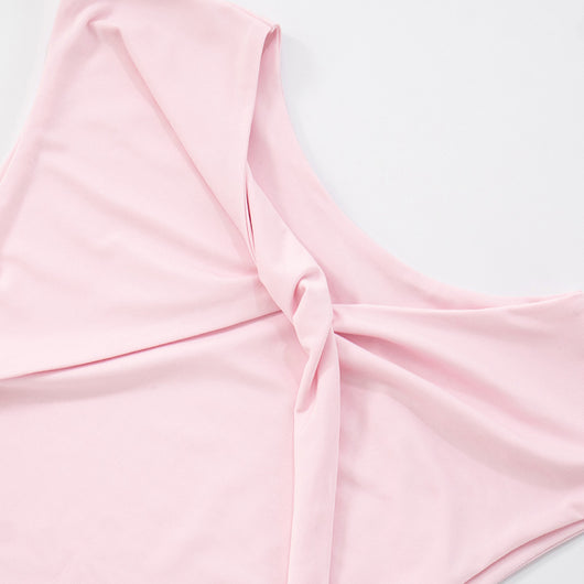 Blusa Ajustada Escote Bardot sin Espalda en Colores Lisos - Image 18