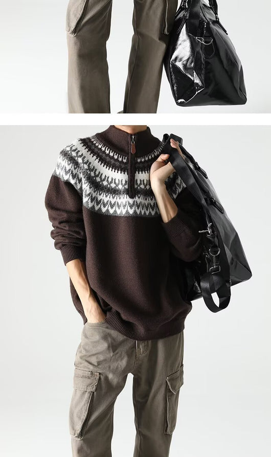 Suéter Retro Estadounidense para Hombre - Otoño e Invierno - Image 19