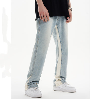 Pantalones Vaqueros Casuales con Diseño Patchwork para Hombre - Image 12