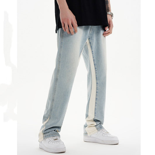 Pantalones Vaqueros Casuales con Diseño Patchwork para Hombre - Image 12