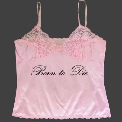 Top Corto sin Mangas con Estampado de Letras en Encaje - Image 11