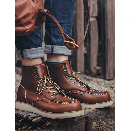 Botas de Motocicleta de Cuero Premium para Hombre - Caña Media-Alta - Image 9