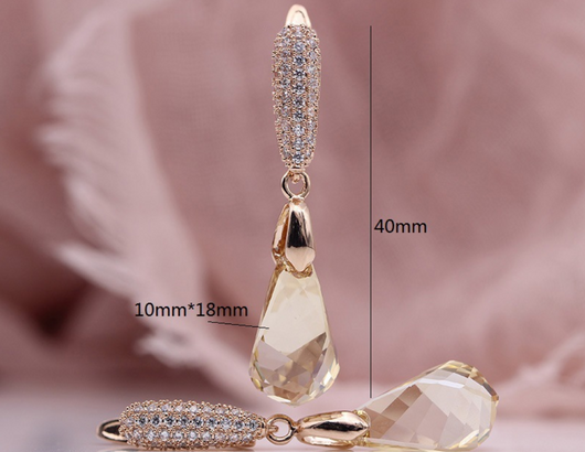Aretes de Cristal Austriaco Champagne para Mujer - Image 13