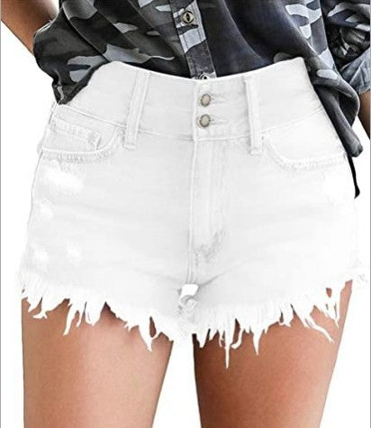 Short de Mezclilla con Flecos para Mujer - Talle Alto y Súper Elástico - Image 6
