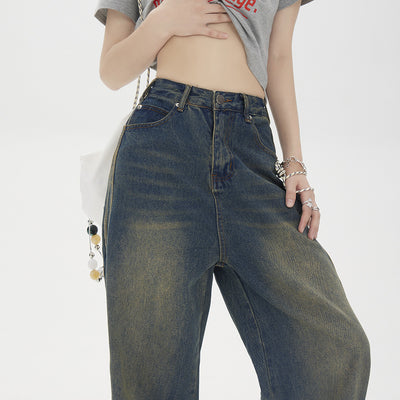 Jeans Rectos Anchos con Rayas Vintage para Mujer - Image 4