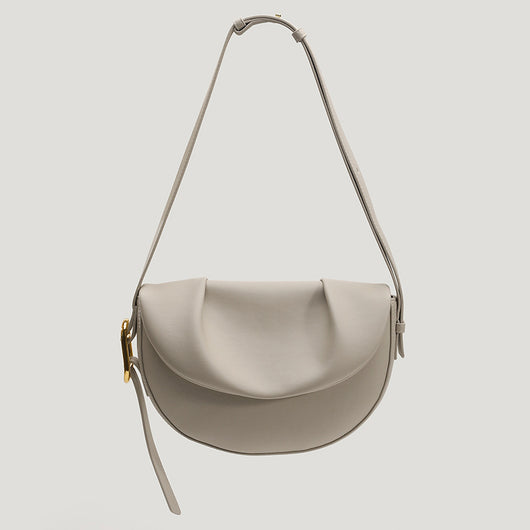 Bolso Bandolera de Cuero Vacuno con Pliegues - Image 5