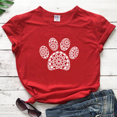 Camiseta Suelta Estampado Huellas Animales para Hombre y Mujer - Image 11