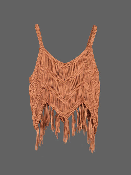 Suéter Tejido para Mujer con Detalles Calados y Borlas - Image 43
