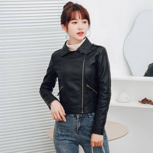 Chaqueta de Cuero Coreana Slim Plus Size con Forro Polar Desmontable - Image 4