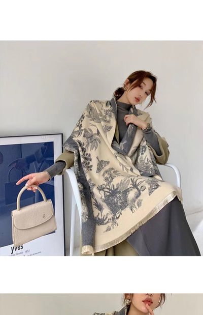 Bufanda Doble Cara Estampado Selva Tropical - Cálida y Versátil para Mujer - Image 15