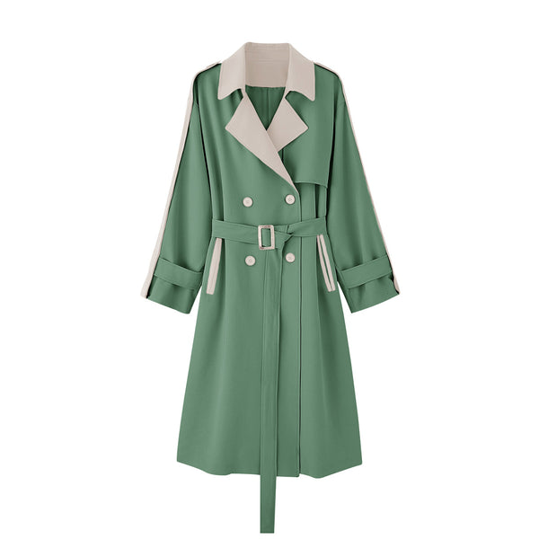 Chaqueta Cortaviento Estilo Hepburn con Cintura Ajustable y Colores Vibrantes