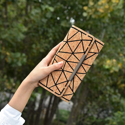 Billetera de Corcho Ecológica Impermeable 3 Pliegues Multifuncional
