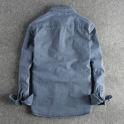Camisa Denim Vintage Desgastada para Hombre - Image 12