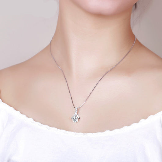 Collar de Plata con Colgante de Diamante Espiga para Mujer - Image 5