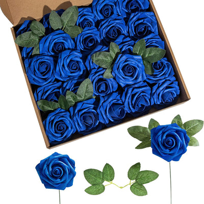 Rosas de Espuma PE con Tallo y Hojas - 25 Flores Decorativas para Bodas y San Valentín - Image 49