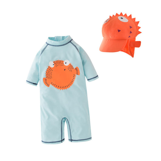 Traje de Baño Infantil Pez Globo con Protección Solar y Gorro - Conjunto 2 Piezas - Image 5