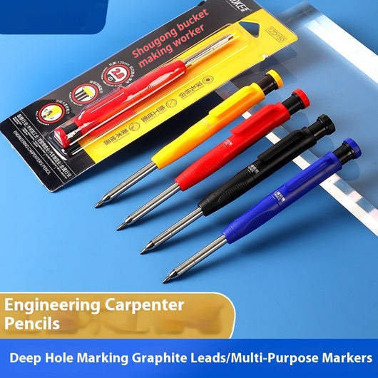 Lápiz de Carpintero Profesional con Cabeza Metálica y Mina Profunda de 28mm