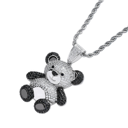 Dije Panda Tesoro Nacional con Circonitas Incrustadas - Collar Hip Hop Unisex - Image 3