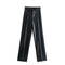 Pantalón de Cuero Estilo Europeo Cintura Alta Casual Ajustado