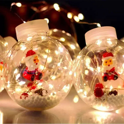 Cortina LED Navideña con Luces Muñeco de Nieve y Esferas Brillantes - Decoración de Ventana 10 Piezas - Image 2