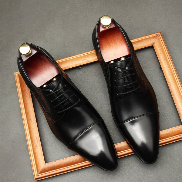 Zapatos Formales de Cuero para Hombre con Doble Articulación - Versión Europea