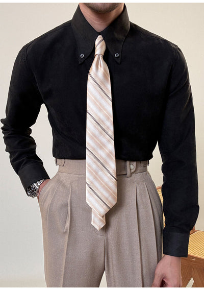 Camisa Italiana de Cuello Puntiagudo Manga Larga para Hombre - Image 7
