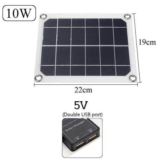 Panel Solar Portátil con Batería de Doble Puerto USB - Image 2