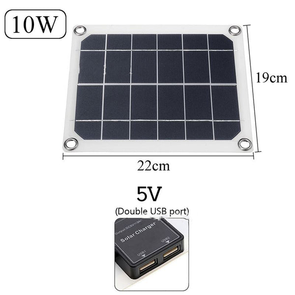 Panel Solar Portátil con Batería de Doble Puerto USB