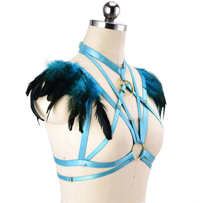 Sostén Harness Gótico Punk con Plumas para Eventos y Prom - Image 14