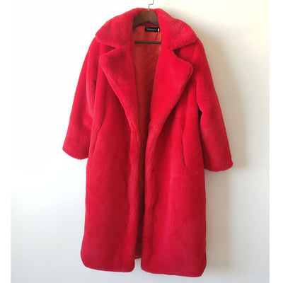 Abrigo Largo de Cashmere y Algodón con Detalles de Pelaje para Mujer - Image 7