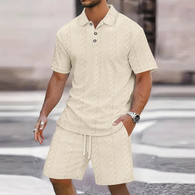 Conjunto Deportivo Masculino con Cuello de Solapa y Shorts - Image 7