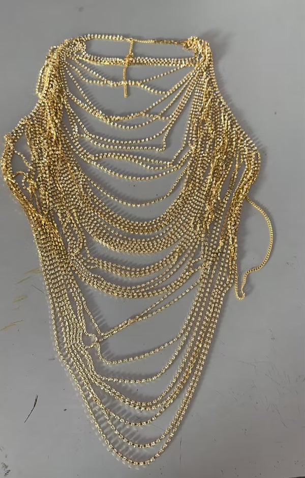 Cadena de Pecho Multicapas con Cristales Brillantes - Image 16